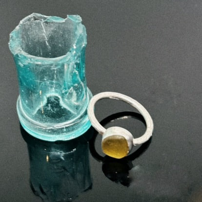 Yellow Sea Glass Ring