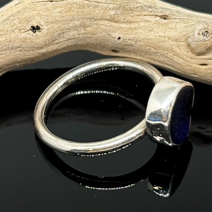 Stunning Cobalt Blue Cornish Sea Glass Ring