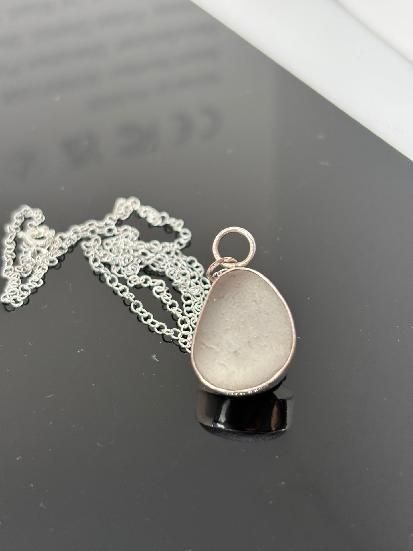 Dove Grey Sea Glass Pendant