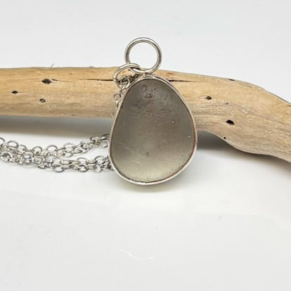 Dove Grey Sea Glass Pendant