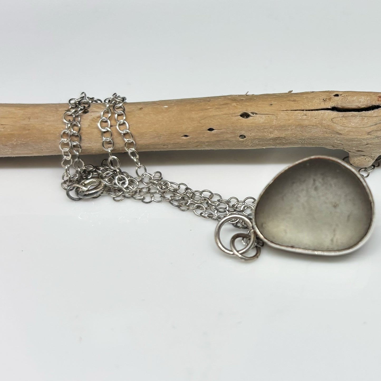 Dove Grey Sea Glass Pendant