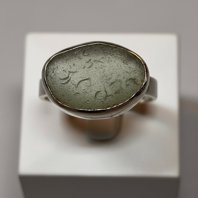 Oval Aqua Cornish and sterling silver ring