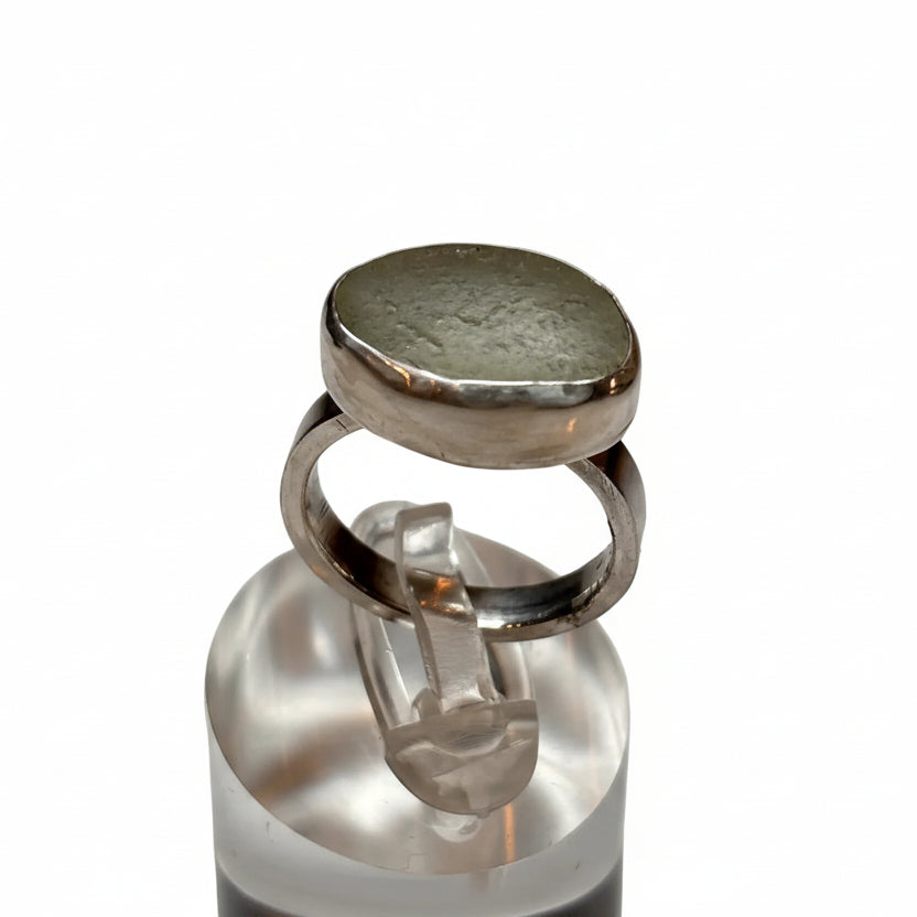 Oval Aqua Cornish and sterling silver ring
