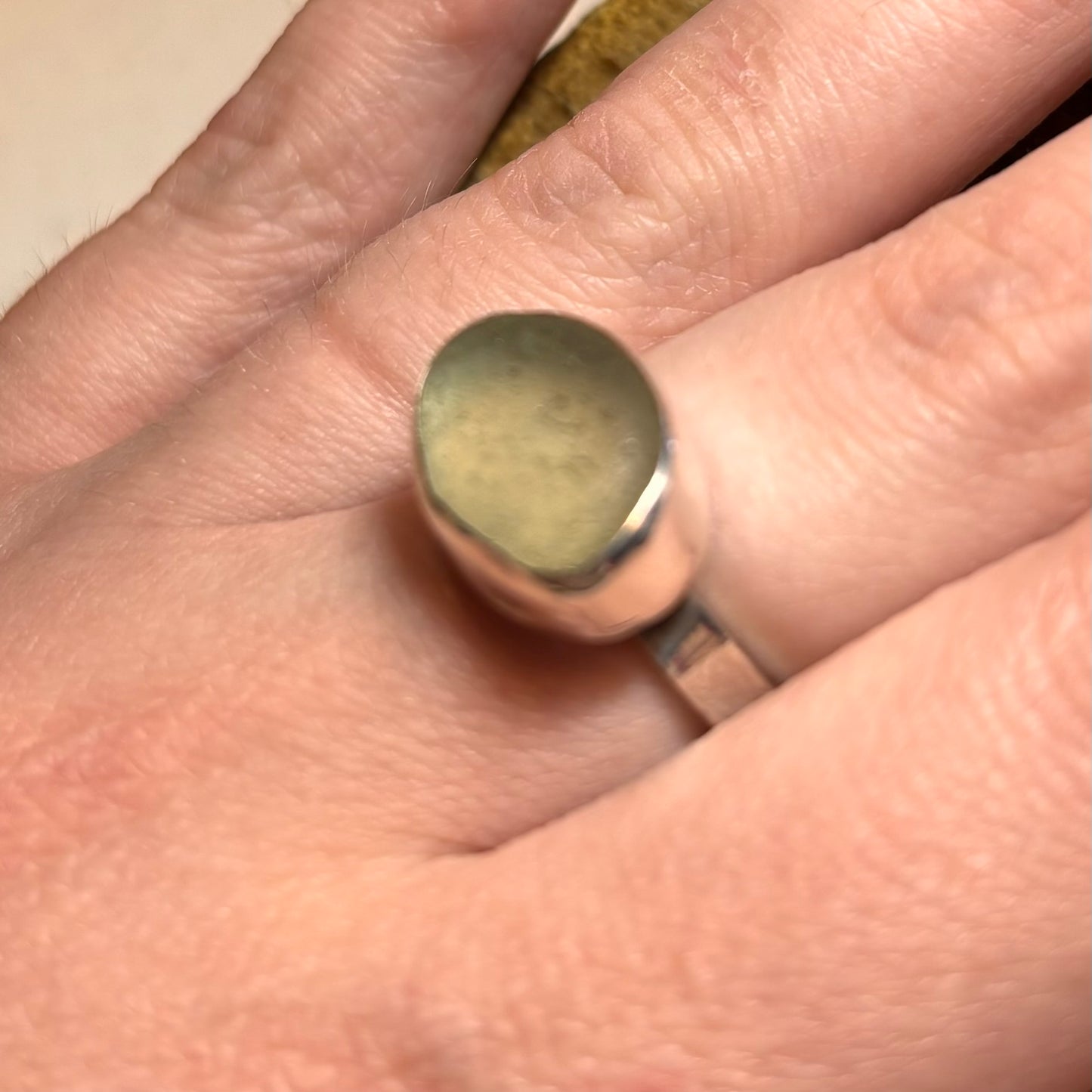 Oval Aqua Cornish and sterling silver ring