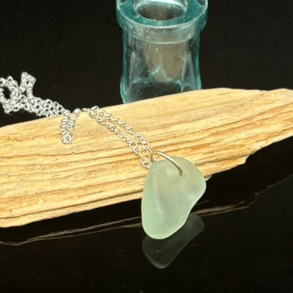 Aqua Sea Glass Pendant