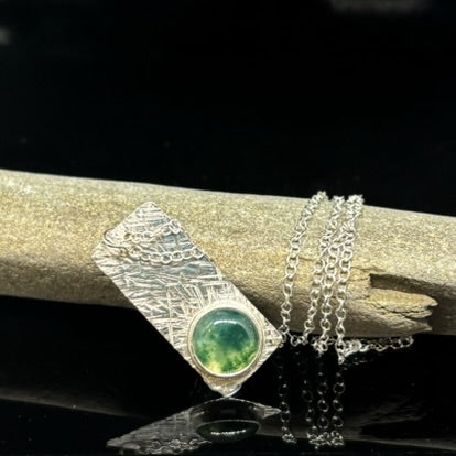 Moss Agate Textured Pendant