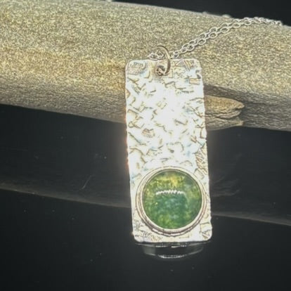 Moss Agate Textured Pendant