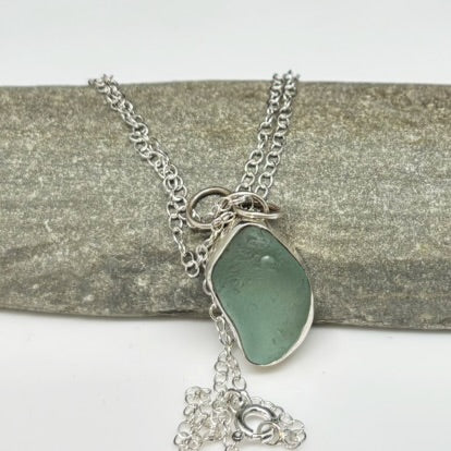 Turquoise Sea Glass Pendant