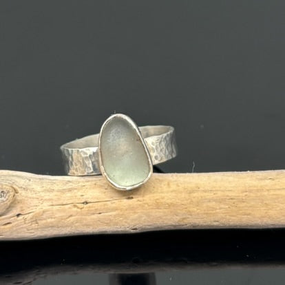 Smooth Pale Grey Textured Ring
