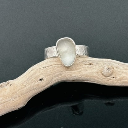 Smooth Pale Grey Textured Ring
