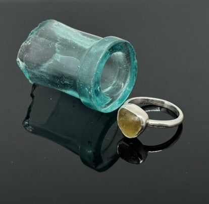 Yellow Sea Glass Ring