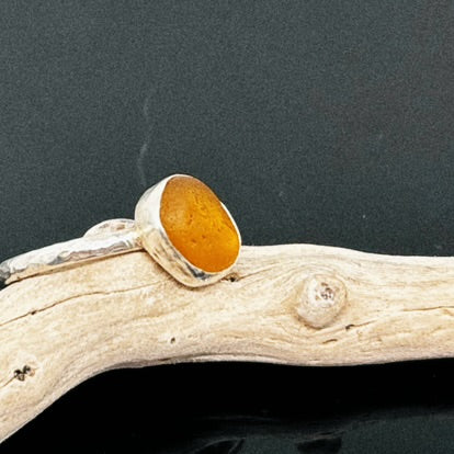 Yellow Sea Glass Ring